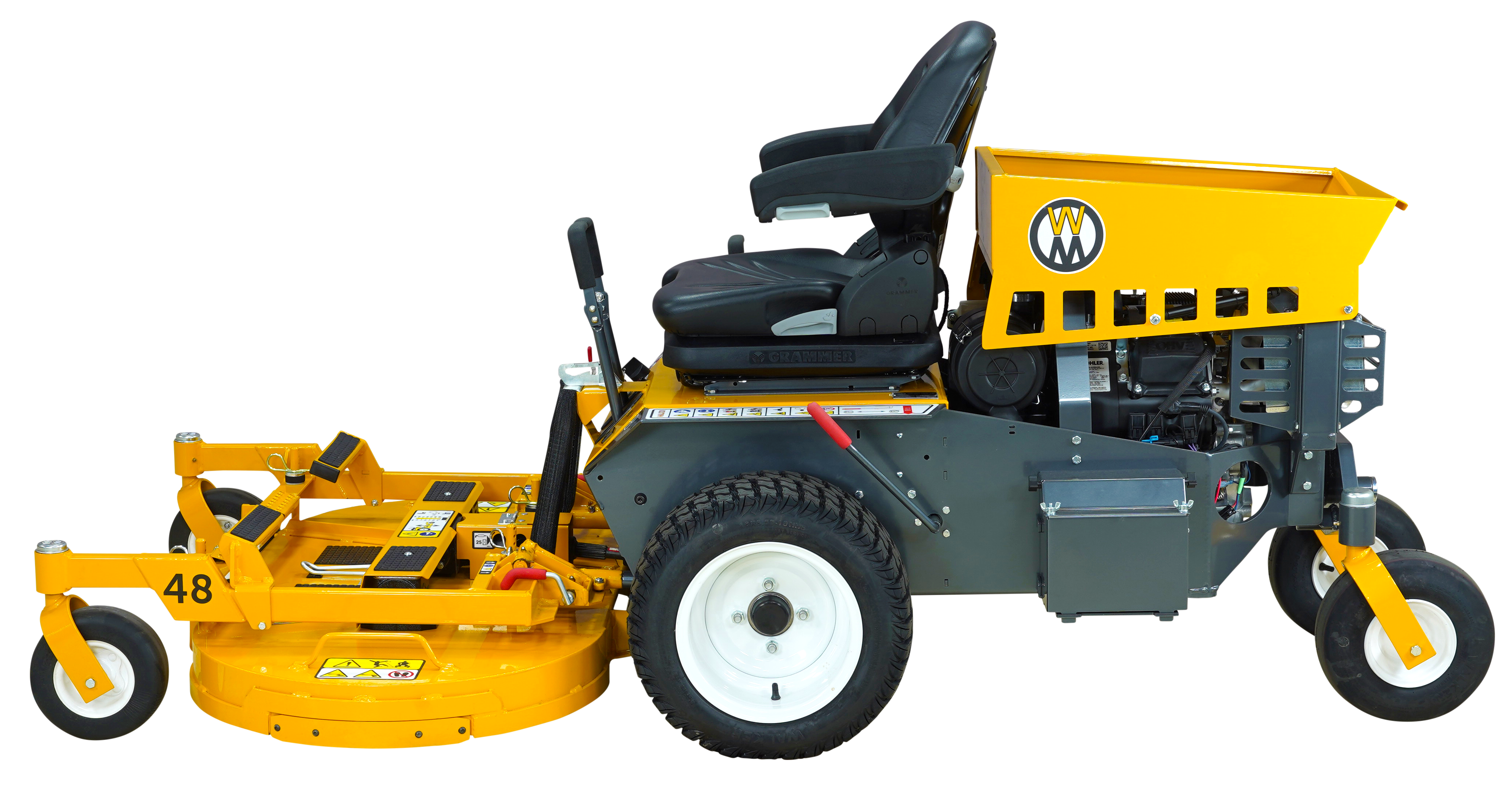 Walker B27I With 48-Inch Mulching Deck, Left Side View